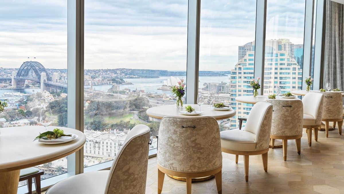Seating area in Oncore by Clare Smyth at Crown Hotels Sydney