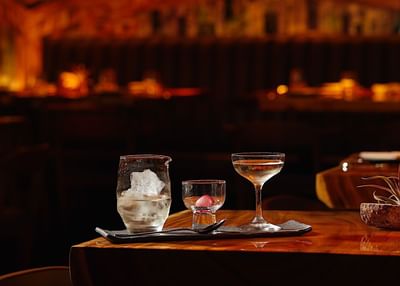 Trio of cocktails on the bar at RUKA of The Godfrey Hotel