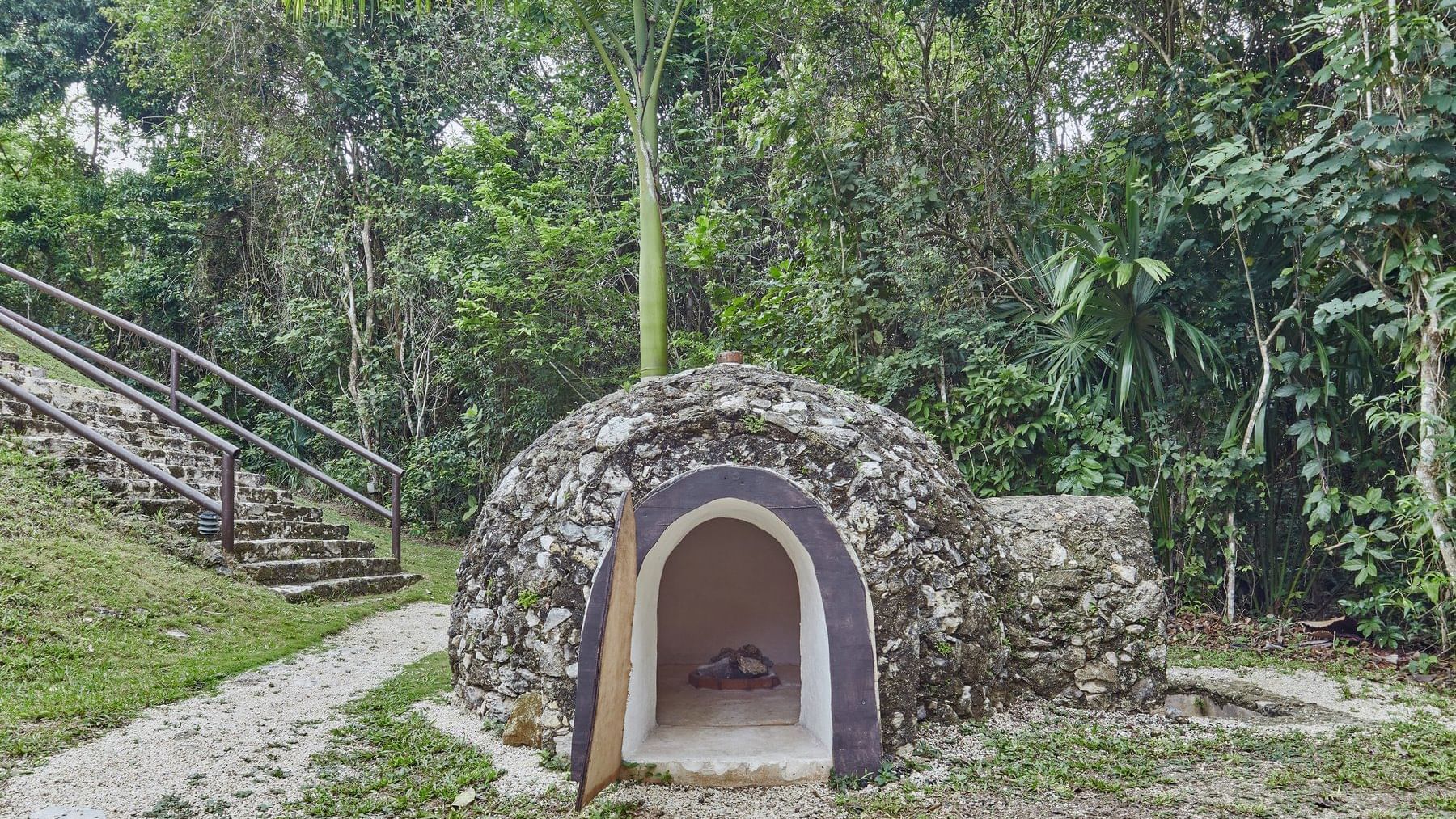 A Temazcal Tulum arranged by the forest at The Explorean Kohunlich