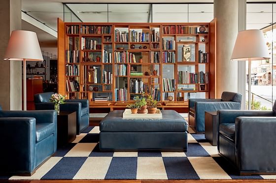 The Study at Yale Living Room with bookcase