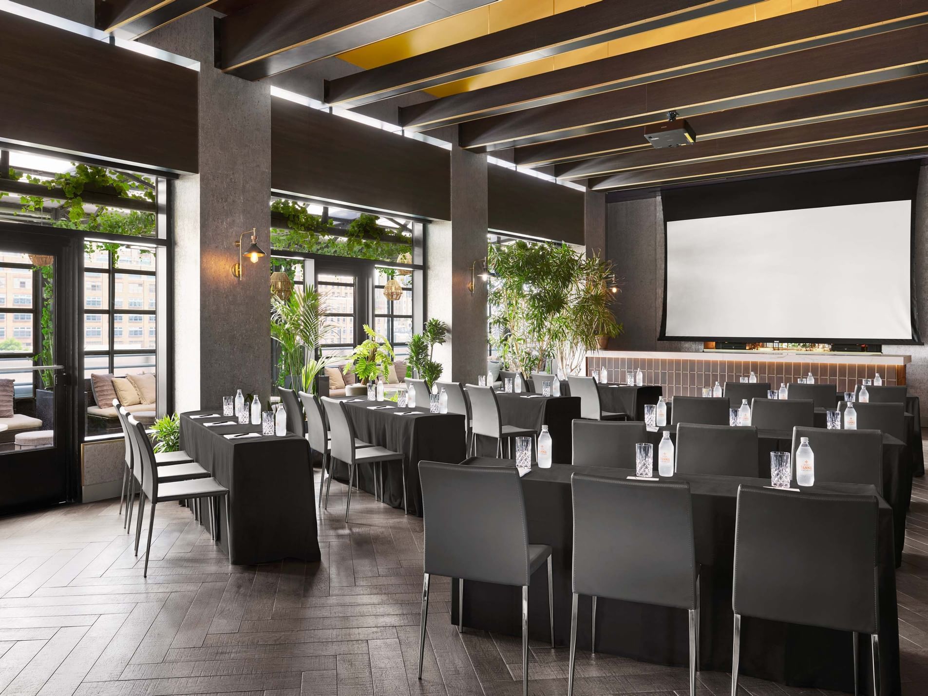 Theater style meeting setup at Gansevoort Meatpacking NYC