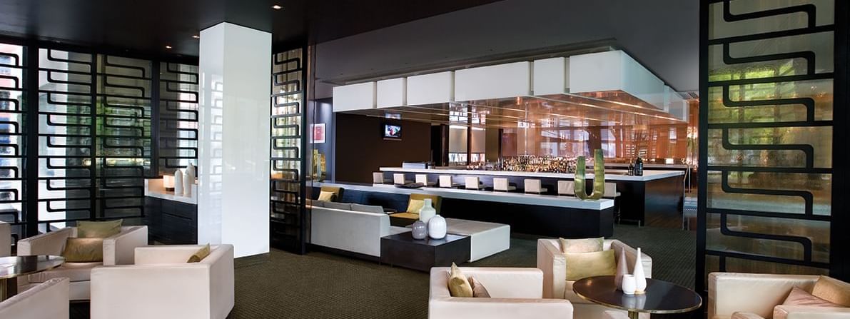 Bar counter & lounge area in Tonic at Crown Hotel Melbourne