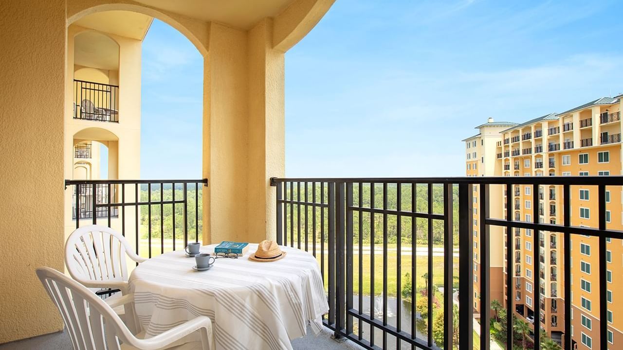 Balcony terrace in 3 Bedroom 2 Bath Suite at Lake Buena Vista Resort Village & Spa
