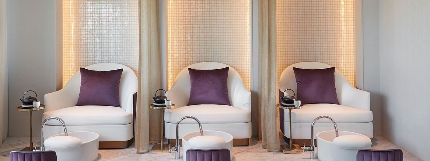 Pedicure armchairs in the Spa at Crown Towers Sydney