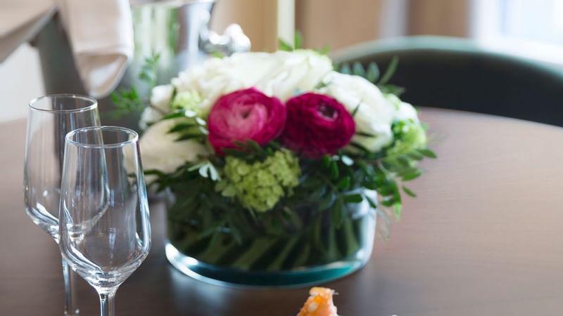 Dining table of Premium Suite at Warwick Reine Astrid Lyon