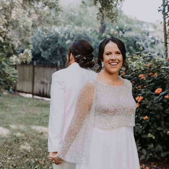 Bride with lady at Pullman Palm Cove Sea Temple Resort & Spa