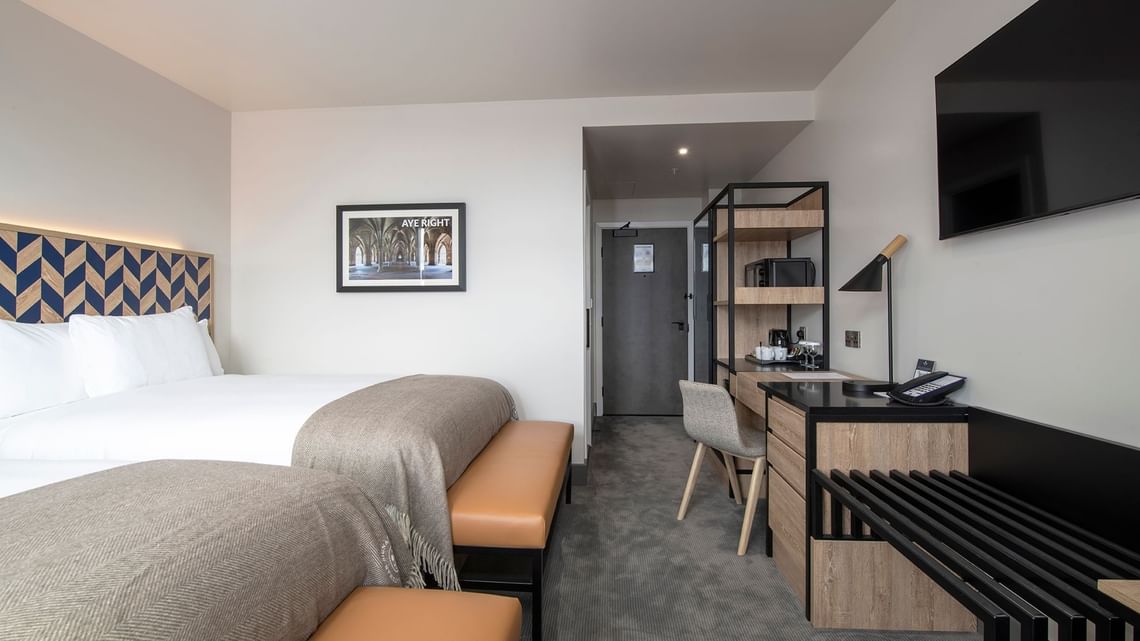 Twin Room, 2 Double Beds | Sandman Signature Glasgow Hotel