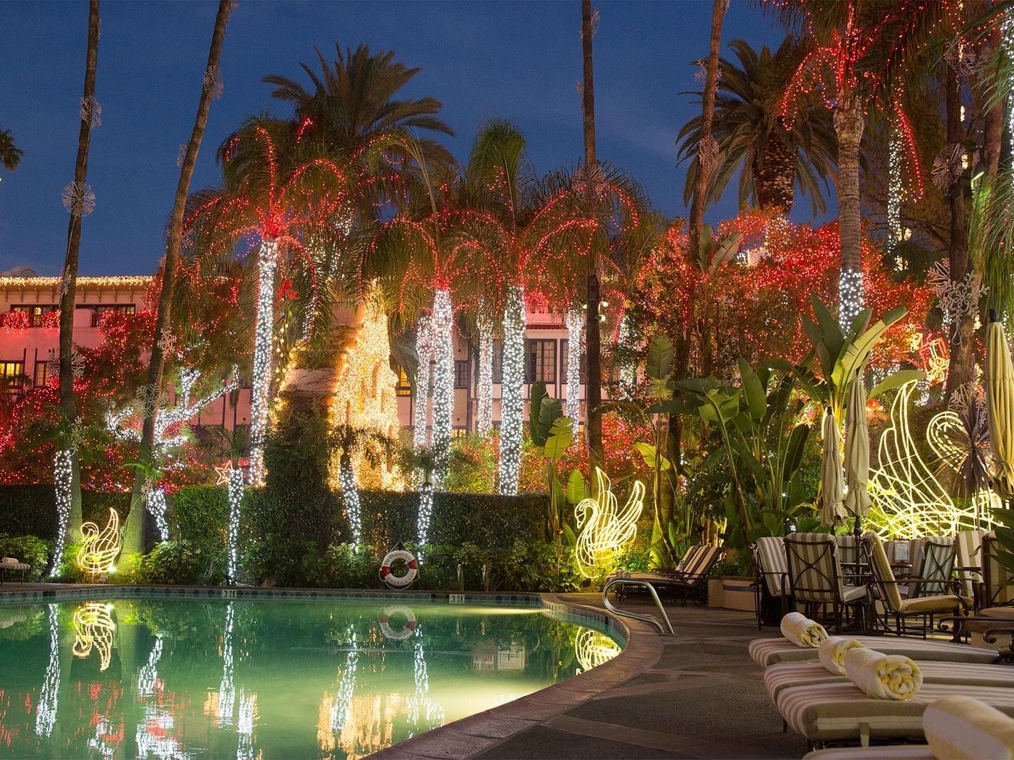 Outdoor Christmas arrangement at Mission Inn Riverside