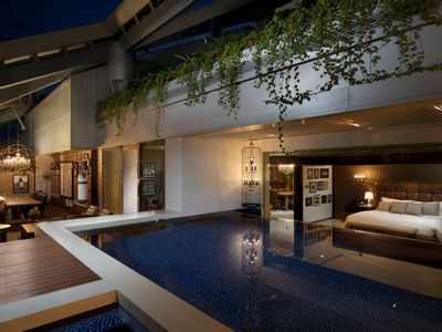 Outdoor pool of Deluxe Lagoon Suite at Hotel Eclat Beijing