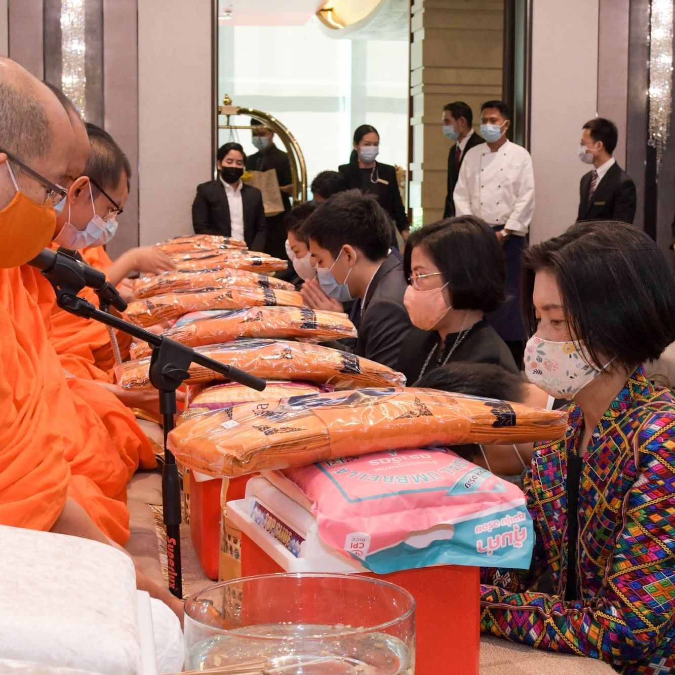 Buddhist ceremony for an event at Chatrium Hotels & Residences