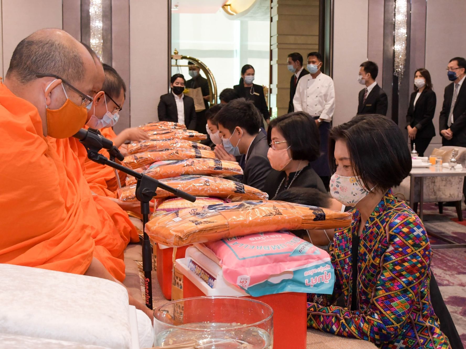 Buddhist ceremony for an event at Chatrium Hotels & Residences