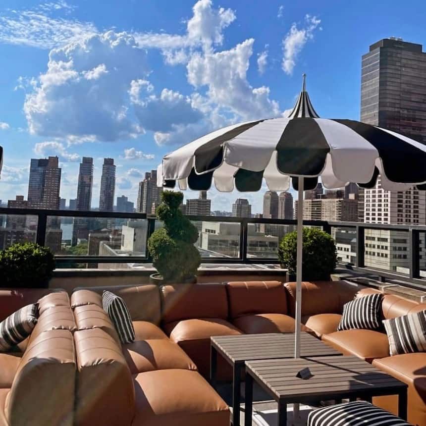Rooftop Pool Deck Umbrellas at the Empire Hotel