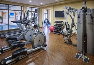 Fully equipped gymnasium at Waterfront Hotel Burlington