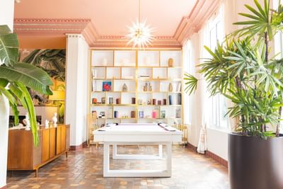Interior & decor of the Lobby Library at The Savoy Hotel & Beach Club