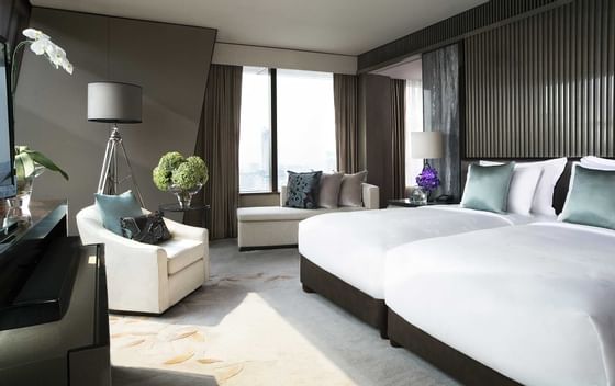 Twin Beds in Royal Suite at Okura Prestige Bangkok