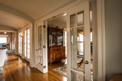 Interior with French doors leading to Catalina Island suites at Mt Ada
