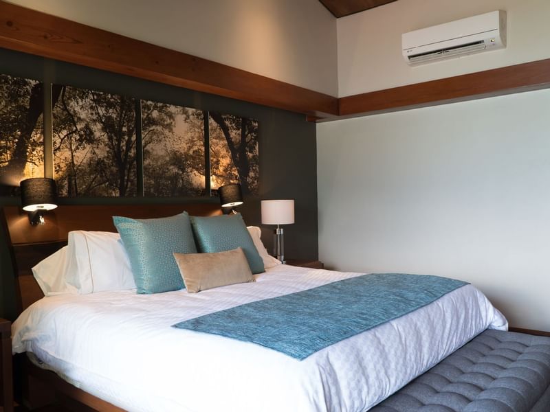 Large bed & cushions in the Superior Room at Gamma Hotels