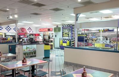 Photo of food court with multiple food stations