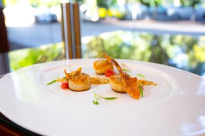 A prawn fine dining dish at Royal on the Park hotel