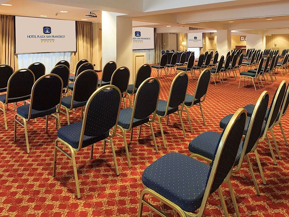 Classroom setup in Tamesis Room at Hotel Plaza San Francisco