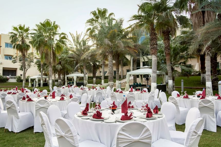 Outdoor Banquet with catering at Millennium Central Mafraq