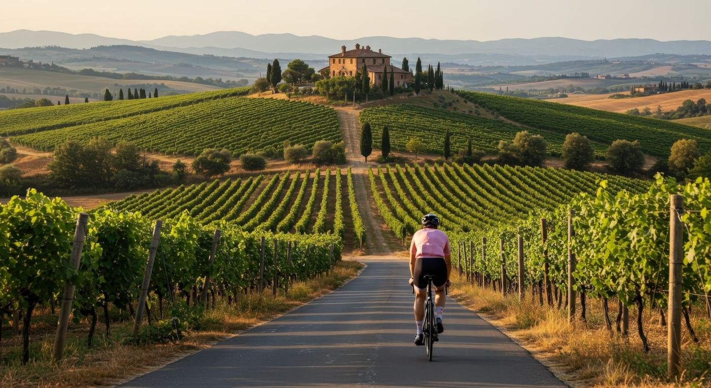 Planning a cycling route through Tuscany