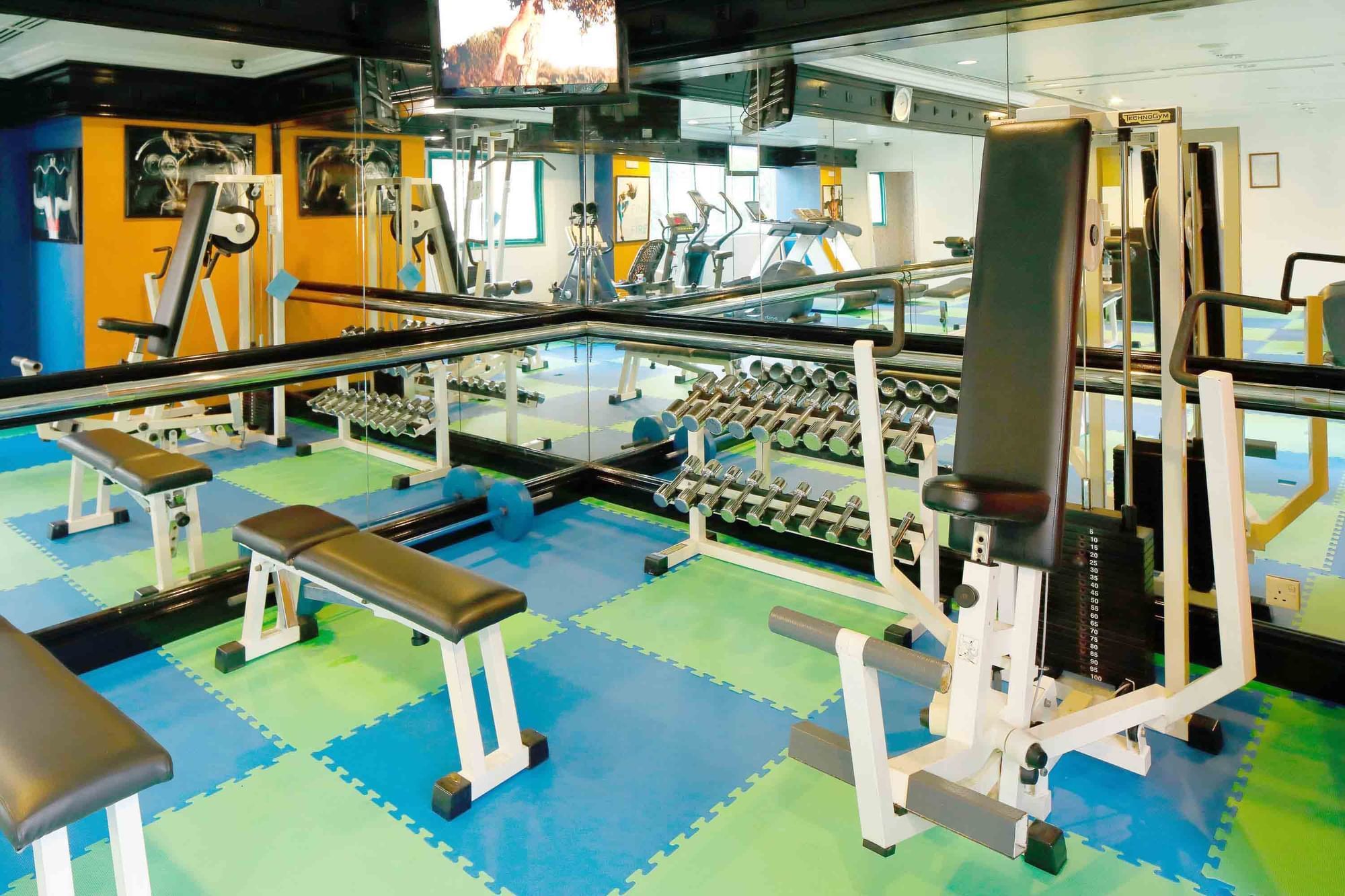 Exercise equipment in the Fitness center at Sunway Hotel Hanoi