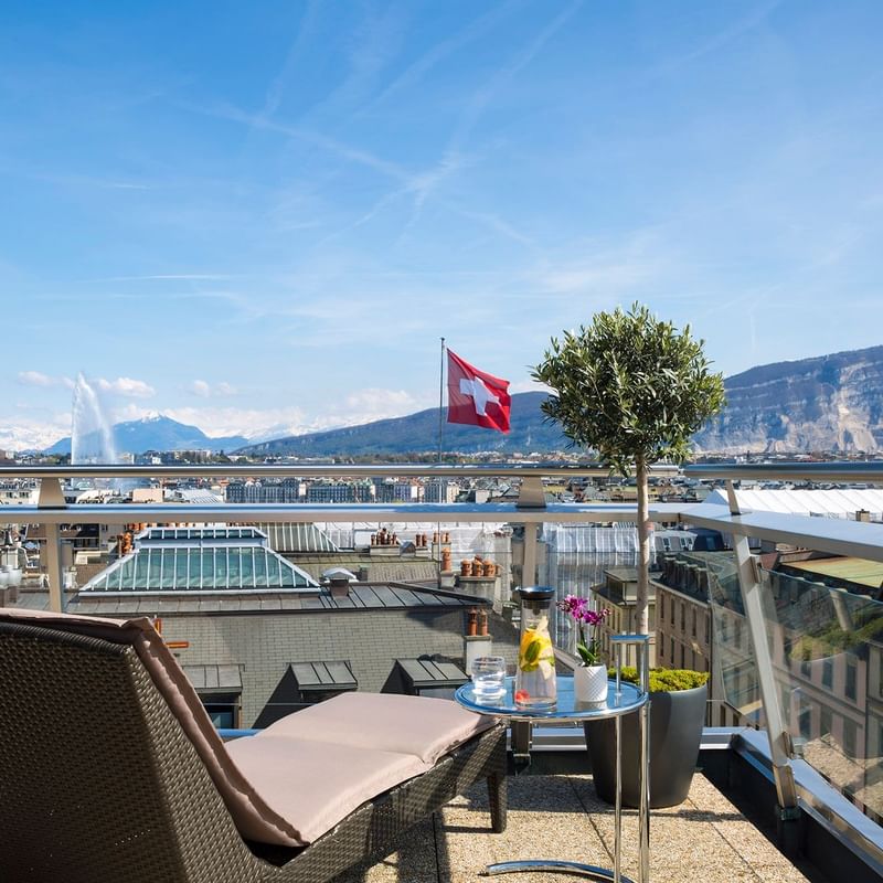 Views from Warwick Geneva Penthouse Terrace Room