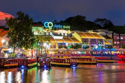 Exterior view of Clarke Quay mall near Goodwood Park Hotel