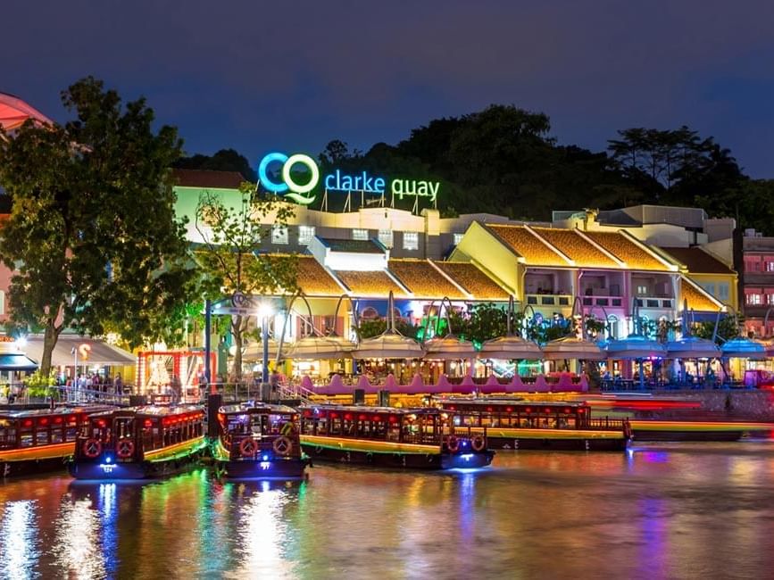 View of Clarke Quay Boat near Goodwood Park Hotel