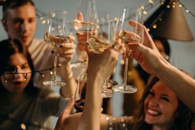 Friends celebrate at Hotel Earl