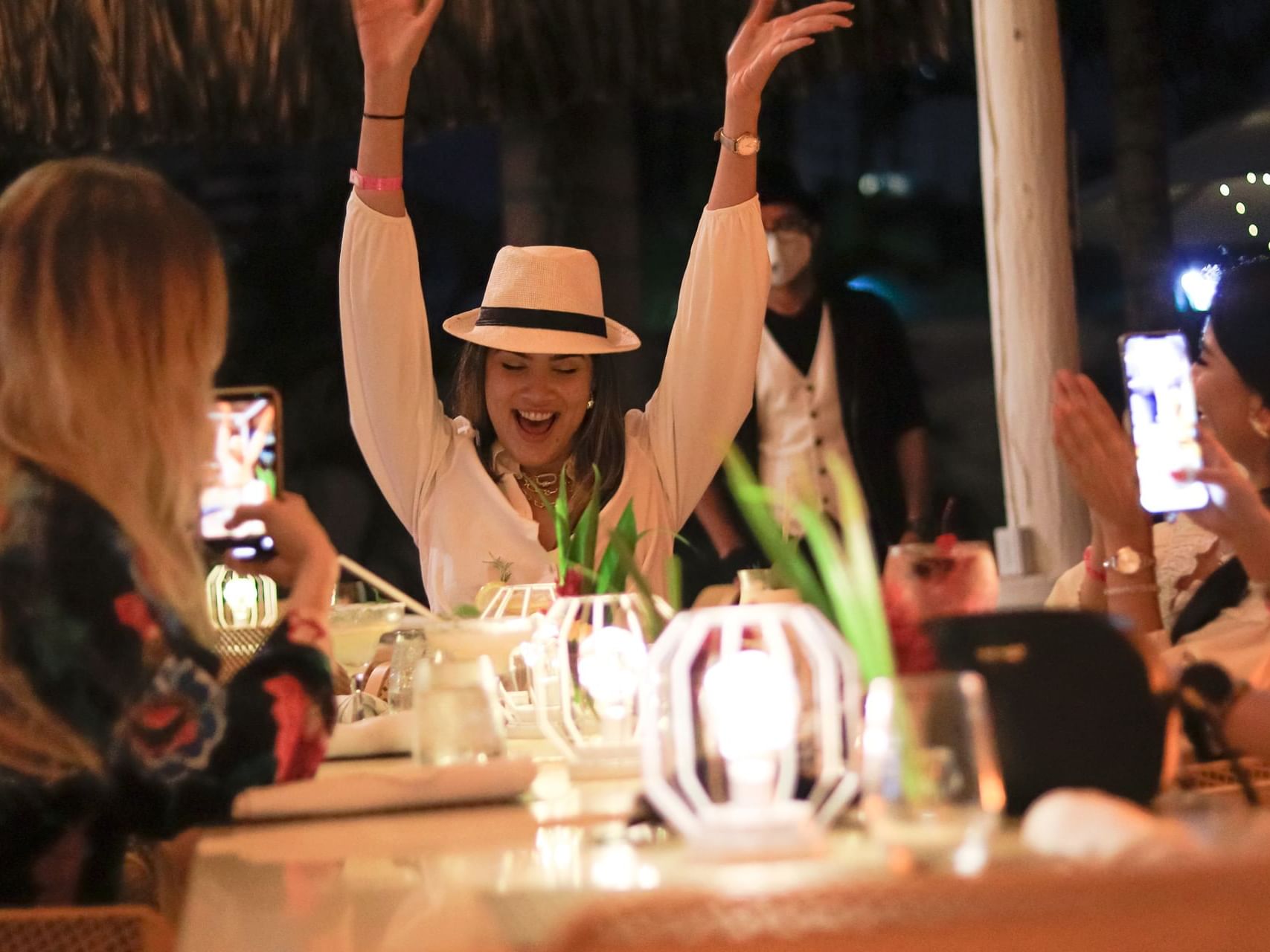 Women enjoying in Teppanyaki Restaurant at Playa Blanca Beach