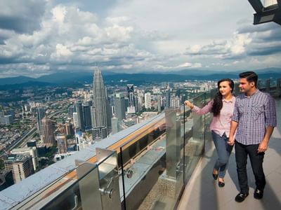 Couple on the top of Kuala Lumpur Tower near Sunway Putra Hotel