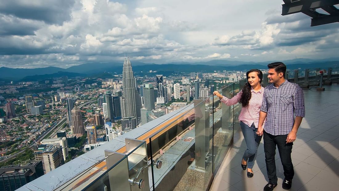 Couple on the top of Kuala Lumpur Tower near Sunway Putra Hotel