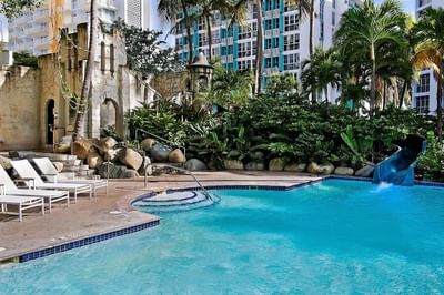 Water Slide with the pool at The Condado Plaza Hilton