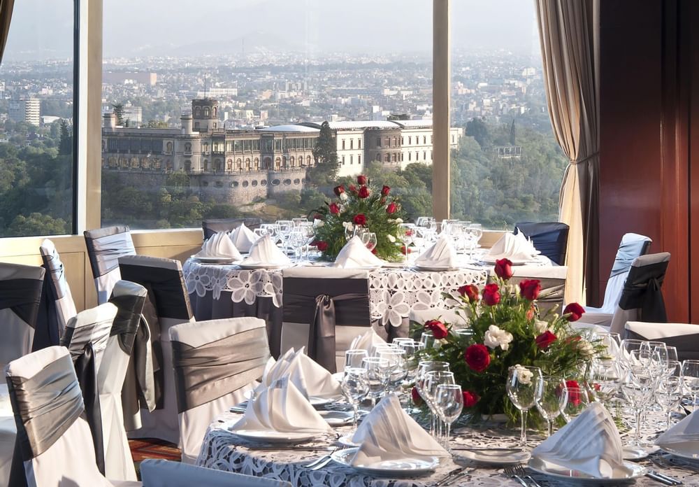 Banquet table arrangement of a venue at Grand Fiesta Americana