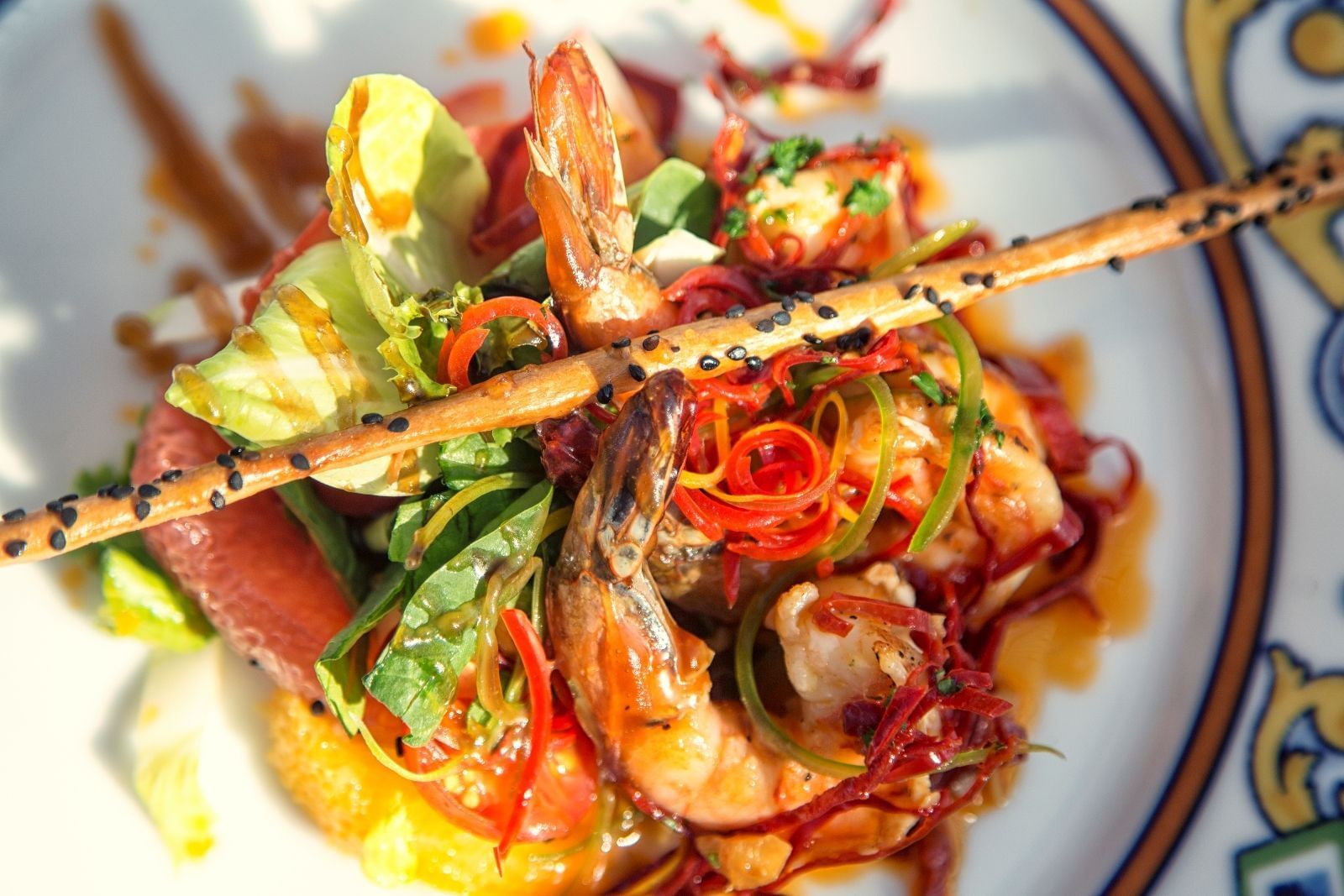 Close up of a seafood dish served at Marquis Los Cabos