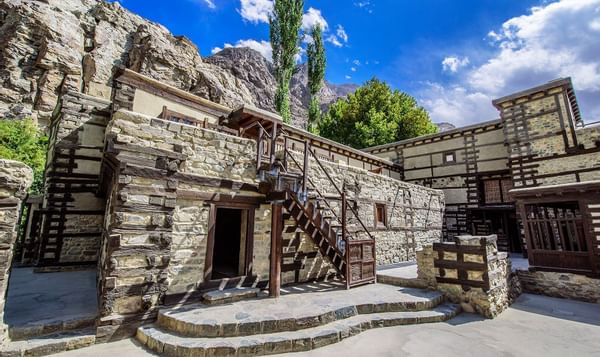 An exterior view of the Hotel at Shigar Fort Residence