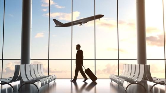 Businessmen in an airport near Jamaica Pegasus Hotel