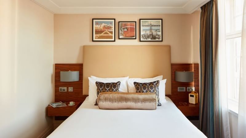 Bed & nightstands in Classic Room at The Clermont Charing Cross
