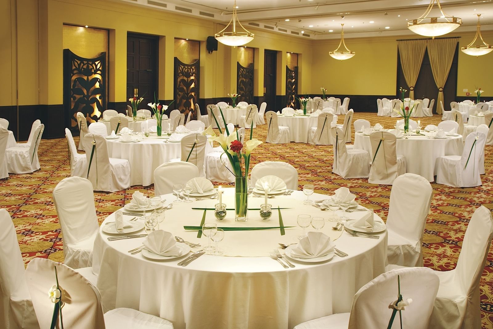 Wedding decorations in a hall at Dar Es Saalam Serena Hotel