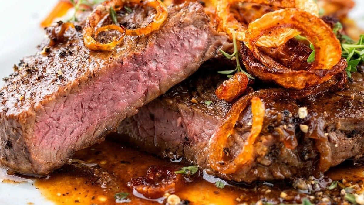 Close-up of steak meal served at Grand Fiesta Americana