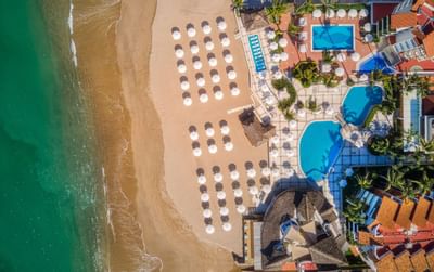 Top view of beach & Buenaventura Grand Hotel