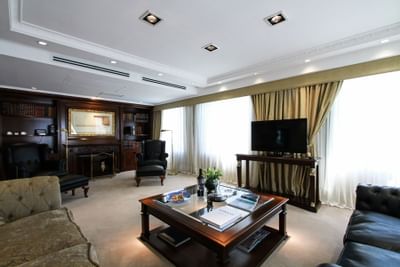 Living area in Presidential Suite at Hotel Emperador