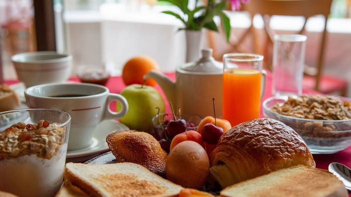 A warm breakfast served at Hotel Le George