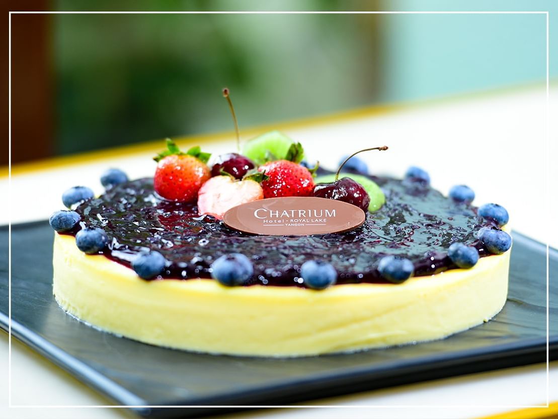 Blueberry desert in hotel royal lake at Chatrium Hotel