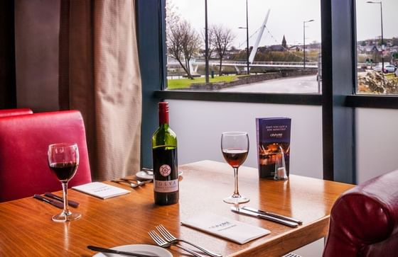 View Of Peace Bridge From Window In Restaurant At City Hotel Der