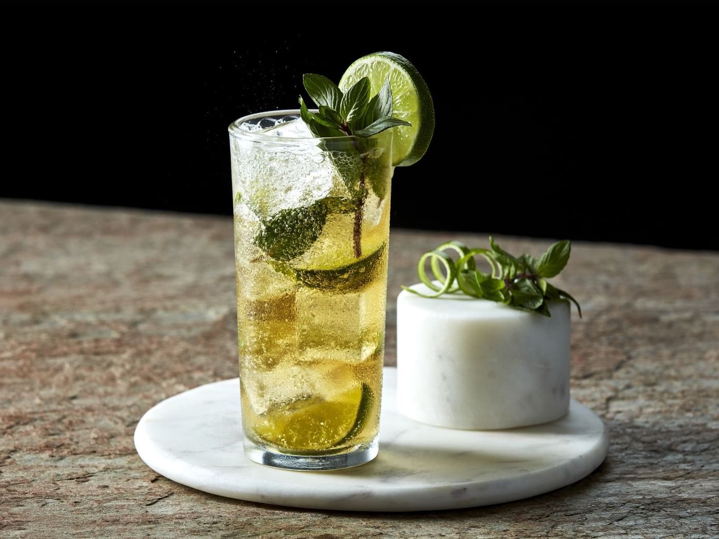 Close-up of a glass of Mojito served at Fiesta Inn