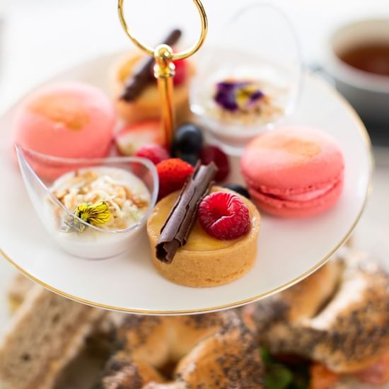 Yummy high tea with sweets served at Pullman Magenta Shores