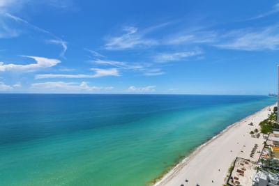 Ocean & beach view from the Marenas Resort Miami Hotel